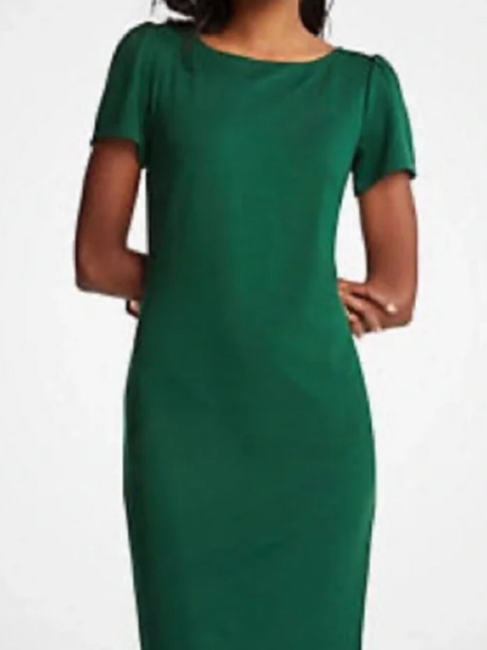 Ann Taylor Puff Sleeve Ponte Sheath Dress